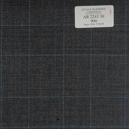 AR 2243 30 CANONICO - 100% Wool - Xám Caro Xanh Dương